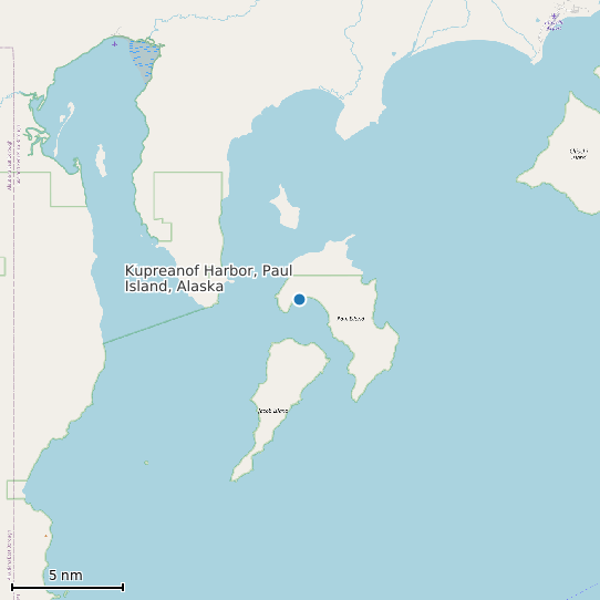 Map of Kupreanof Harbor, Paul Island, Alaska Tide Prediction Station