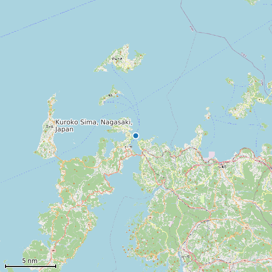 Map of Kuroko Sima, Nagasaki, Japan Tide Prediction Station