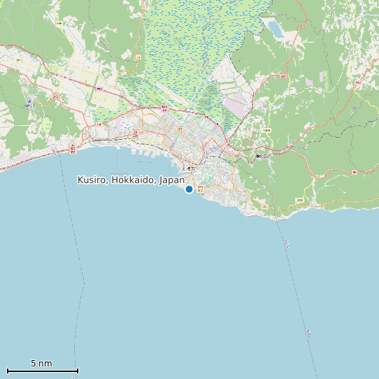 Map of Kusiro, Hokkaido, Japan Tide Prediction Station