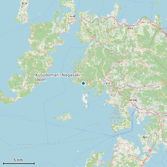 Map of Kusudomari, Nagasaki, Japan Tide Prediction Station