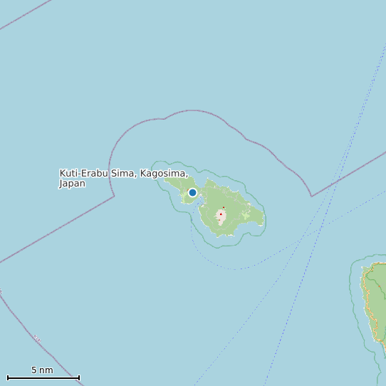 Map of Kuti-Erabu Sima, Kagosima, Japan Tide Prediction Station