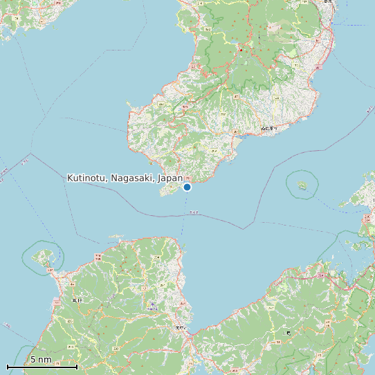 Map of Kutinotu, Nagasaki, Japan Tide Prediction Station