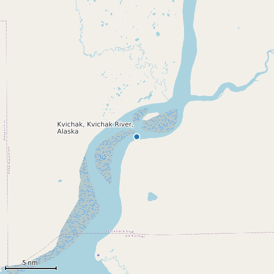 Map of Kvichak, Kvichak River, Alaska Tide Prediction Station