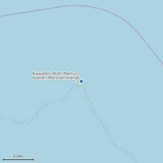 Map of Kwajalein Atoll (Namur Island), Marshall Islands Tide Prediction Station