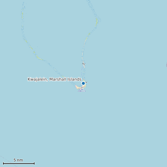 Map of Kwajalein, Marshall Islands Tide Prediction Station