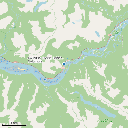 Map of Kwinitsa Creek, British Columbia Tide Prediction Station