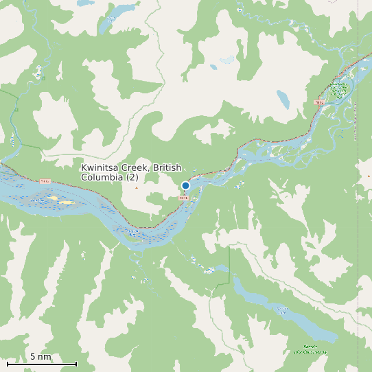Map of Kwinitsa Creek, British Columbia (2) Tide Prediction Station