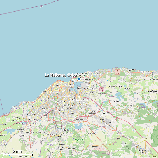 Map of La Habana, Cuba Tide Prediction Station