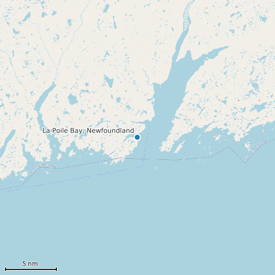 Map of La Poile Bay, Newfoundland Tide Prediction Station