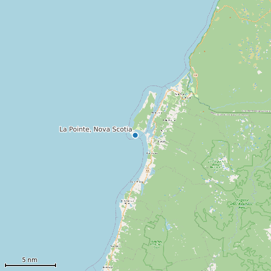 Map of La Pointe, Nova Scotia Tide Prediction Station