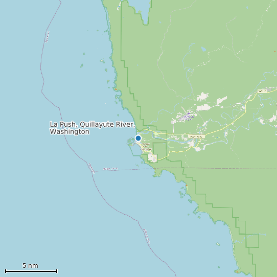 Map of La Push, Quillayute River, Washington Tide Prediction Station