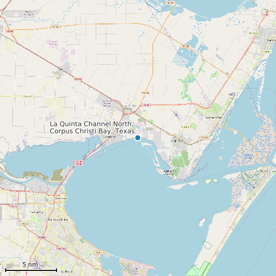 Map of La Quinta Channel North, Corpus Christi Bay, Texas Tide Prediction Station
