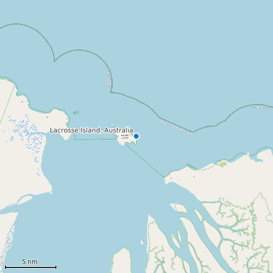 Map of Lacrosse Island, Australia Tide Prediction Station
