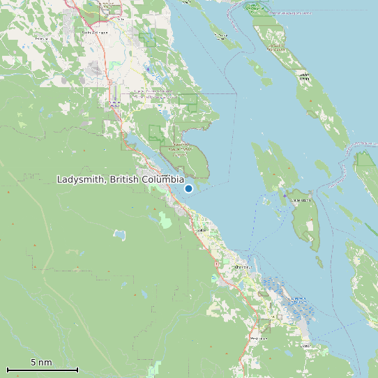 Map of Ladysmith, British Columbia Tide Prediction Station