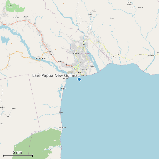 Map of Lae, Papua New Guinea Tide Prediction Station