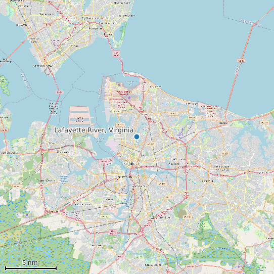 Map of Lafayette River, Virginia Tide Prediction Station