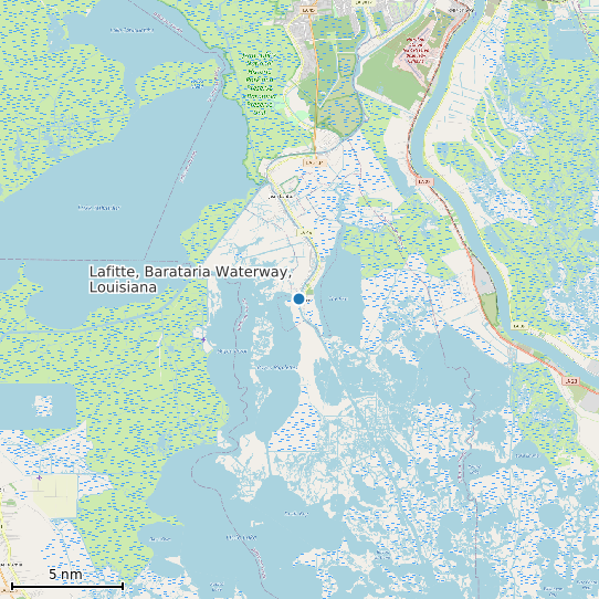 Map of Lafitte, Barataria Waterway, Louisiana Tide Prediction Station
