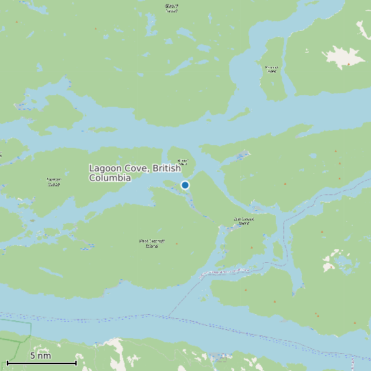 Map of Lagoon Cove, British Columbia Tide Prediction Station