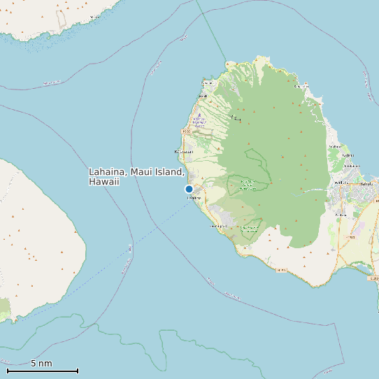 Map of Lahaina, Maui Island, Hawaii Tide Prediction Station