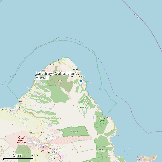 Map of Laie Bay, Oahu Island, Hawaii Tide Prediction Station