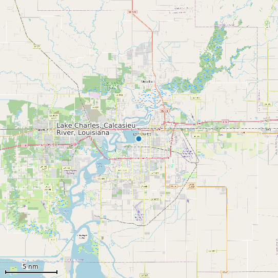 Map of Lake Charles, Calcasieu River, Louisiana Tide Prediction Station