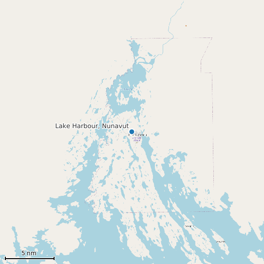 Map of Lake Harbour, Nunavut Tide Prediction Station