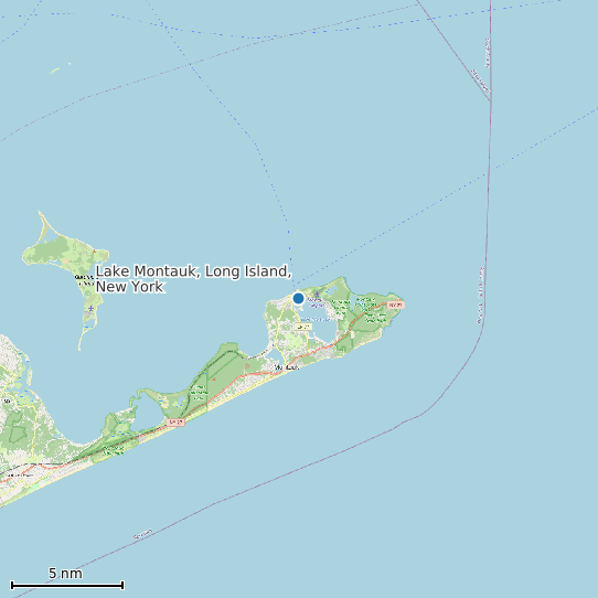 Map of Lake Montauk, Long Island, New York Tide Prediction Station