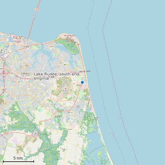 Map of Lake Rudee, south end, Virginia Tide Prediction Station