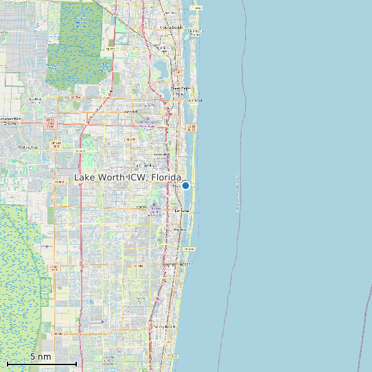 Map of Lake Worth ICW, Florida Tide Prediction Station