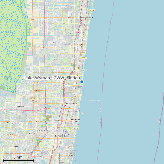 Map of Lake Wyman, ICWW, Florida Tide Prediction Station