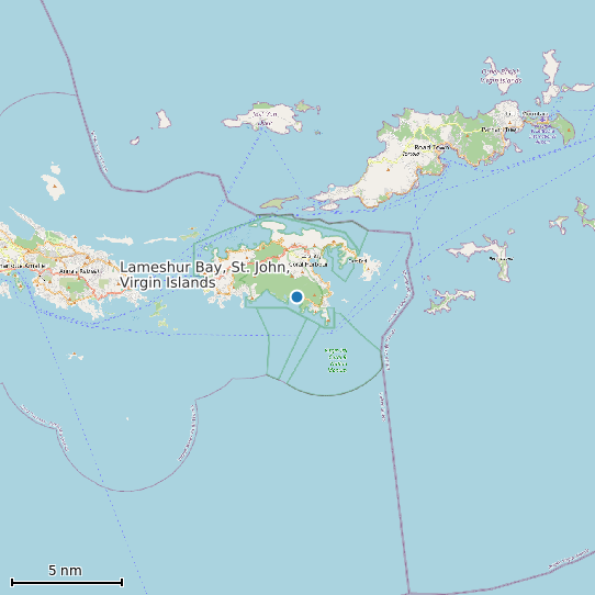 Map of Lameshur Bay, St. John, Virgin Islands Tide Prediction Station