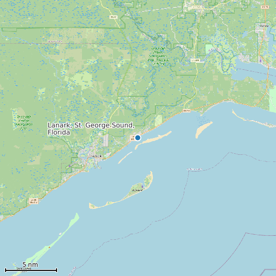 Map of Lanark, St. George Sound, Florida Tide Prediction Station