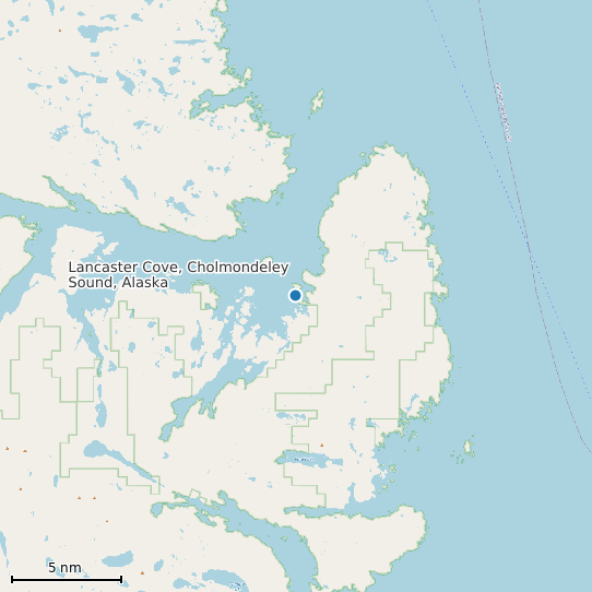 Map of Lancaster Cove, Cholmondeley Sound, Alaska Tide Prediction Station