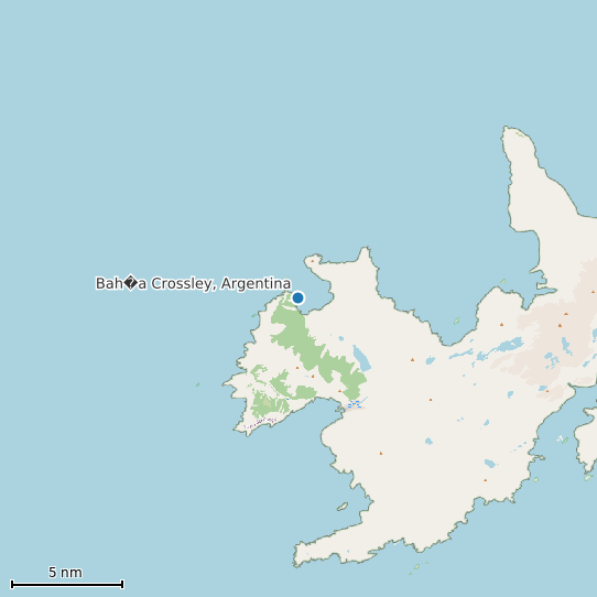 Map of Bah�a Crossley, Argentina Tide Prediction Station