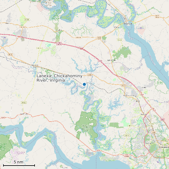 Map of Lanexa, Chickahominy River, Virginia Tide Prediction Station