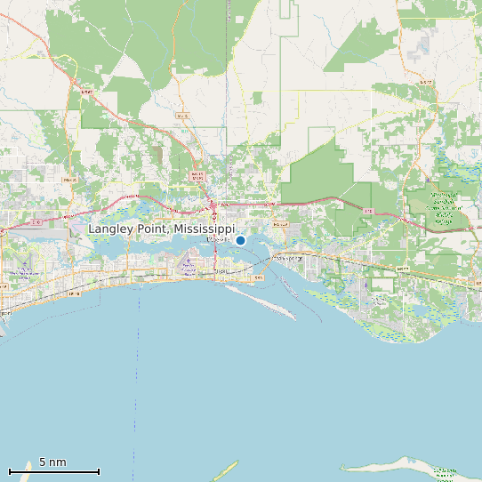 Map of Langley Point, Mississippi Tide Prediction Station