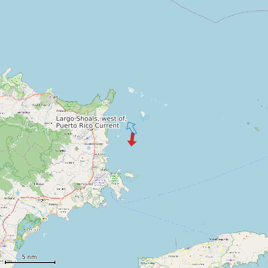 Map of Largo Shoals, west of, Puerto Rico Current Prediction Station