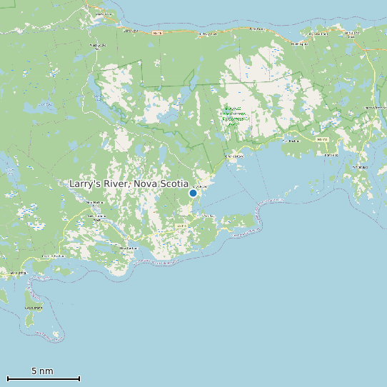 Map of Larry's River, Nova Scotia Tide Prediction Station