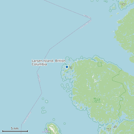 Map of Larsen Island, British Columbia Tide Prediction Station
