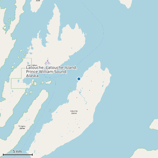 Map of Latouche, Latouche Island, Prince William Sound, Alaska Tide Prediction Station