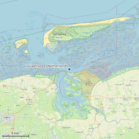 Map of Lauwersoog, Netherlands Tide Prediction Station