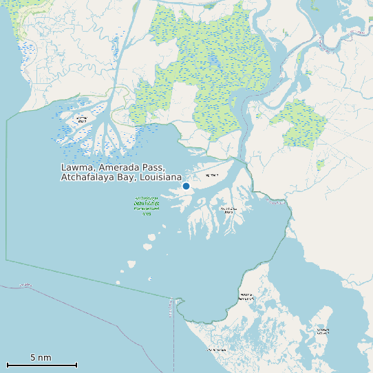 Map of Lawma, Amerada Pass, Atchafalaya Bay, Louisiana Tide Prediction Station
