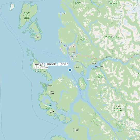 Map of Lawyer Islands, British Columbia Tide Prediction Station