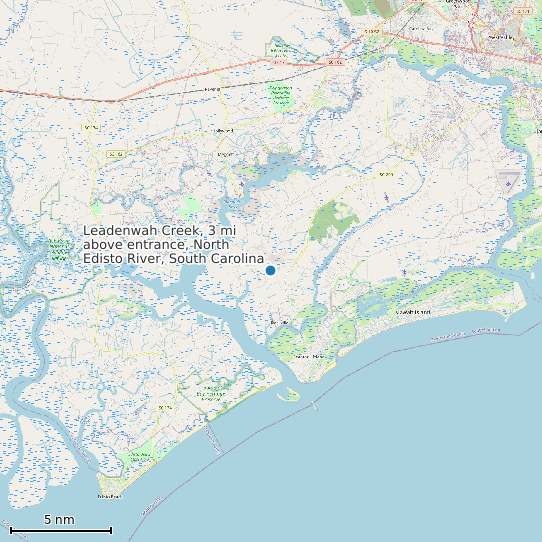 Map of Leadenwah Creek, 3 mi above entrance, North Edisto River, South Carolina Tide Prediction Station