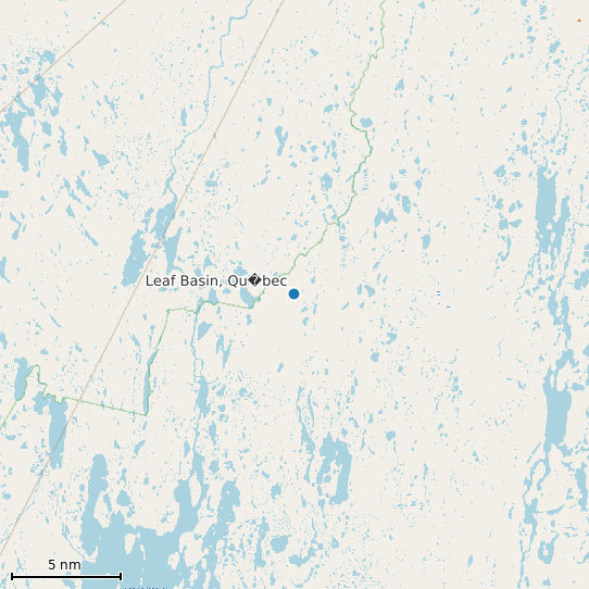 Map of Leaf Basin, Qu�bec Tide Prediction Station