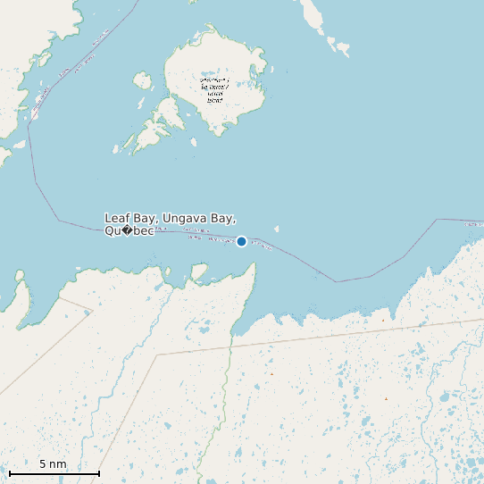 Map of Leaf Bay, Ungava Bay, Qu�bec Tide Prediction Station