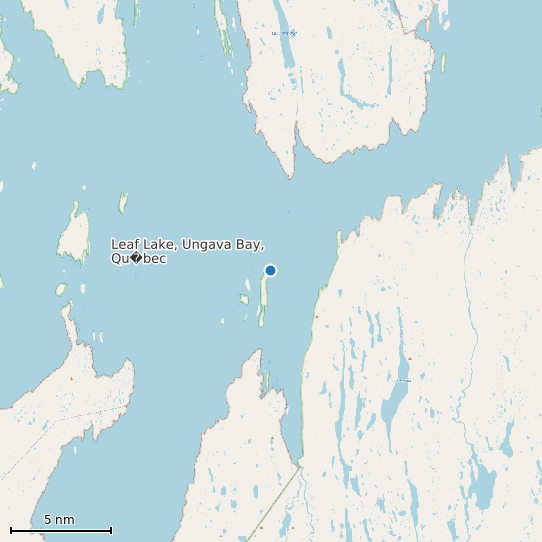 Map of Leaf Lake, Ungava Bay, Qu�bec Tide Prediction Station