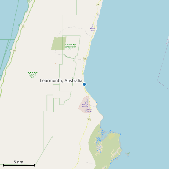 Map of Learmonth, Australia Tide Prediction Station