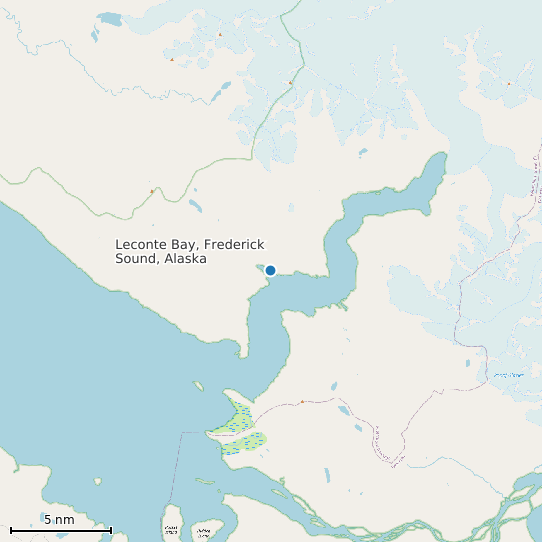 Map of Leconte Bay, Frederick Sound, Alaska Tide Prediction Station