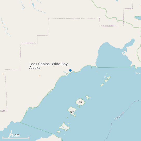 Map of Lees Cabins, Wide Bay, Alaska Tide Prediction Station